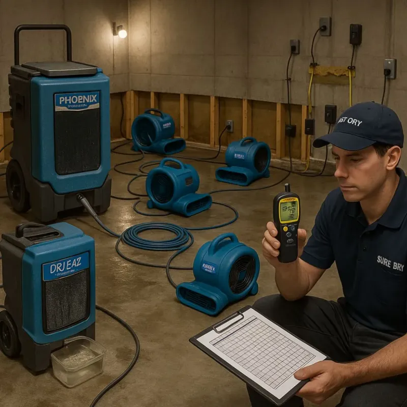 Structural Drying and Dehumidification process in Dalton, PA